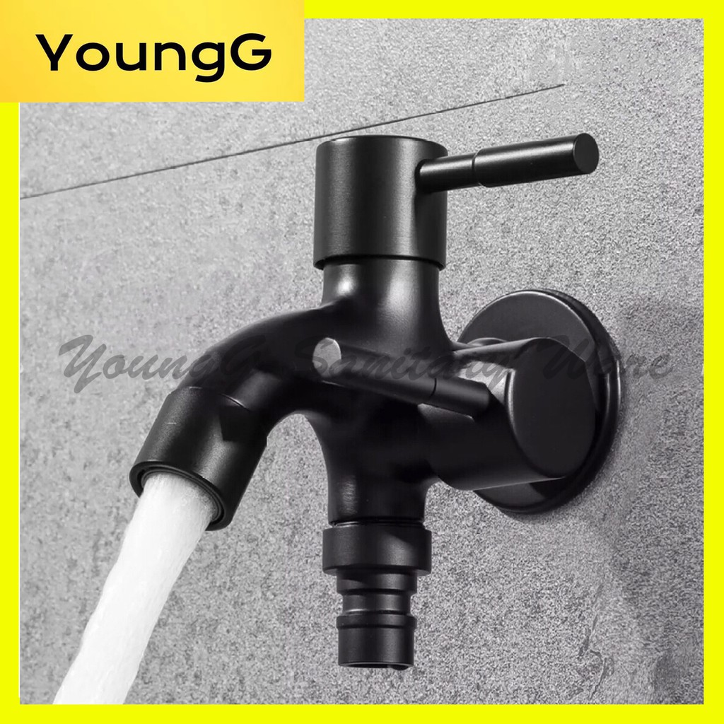 \OBlack 2 Way Faucet Stainless Steel Two Way Dual Function Shower