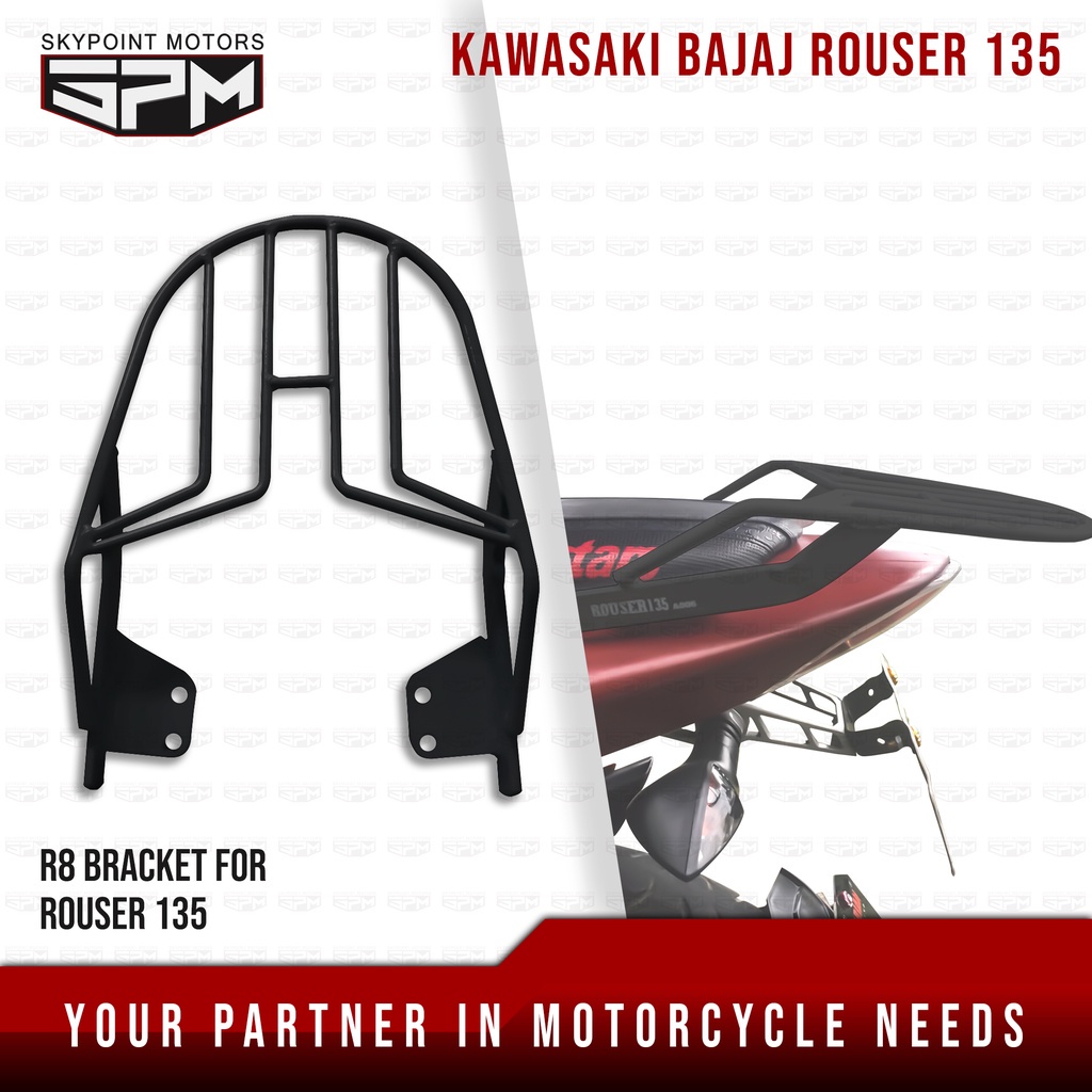 R8 MOTORCYCLE TOP BOX BRACKET FOR KAWASAKI ROUSER 135 HEAVY DUTY