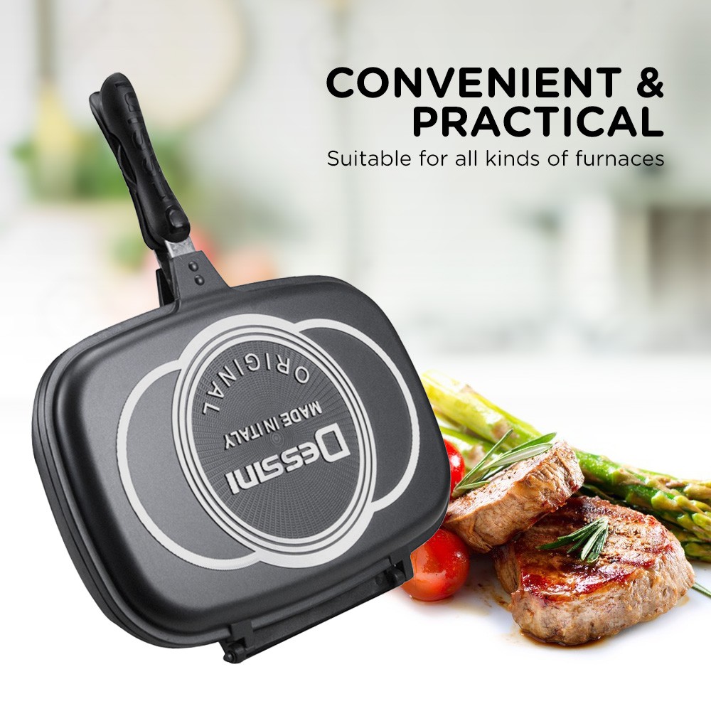 Dessini Italy Double Sided Grill Pan frying pan Nonstick Aluminum die