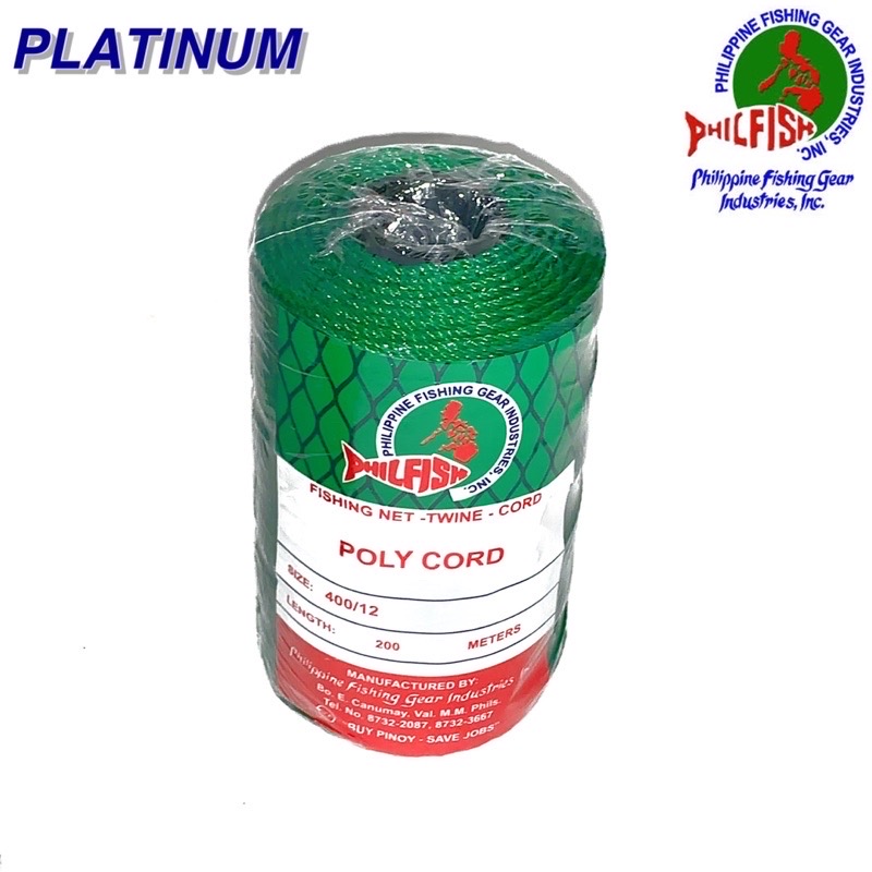 200Mtrs PHILFISH Poly Cord Spool Nylon Poly Twine PE Cord 400/6 400