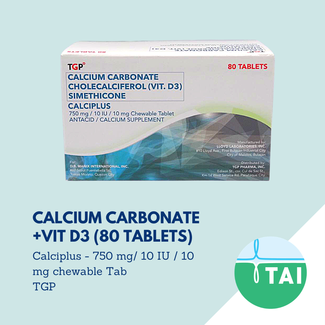 Calcium carbonate +VIT D3 80 Tablets Lazada PH