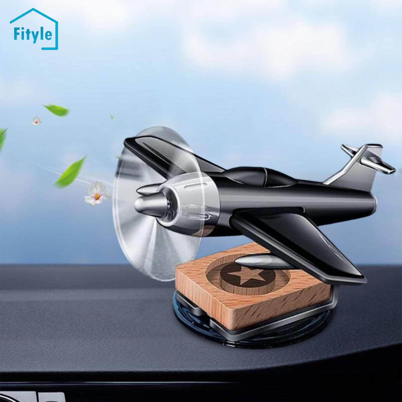 Fityle Rotating Solar Powered Air Freshener for Car Essential Oil