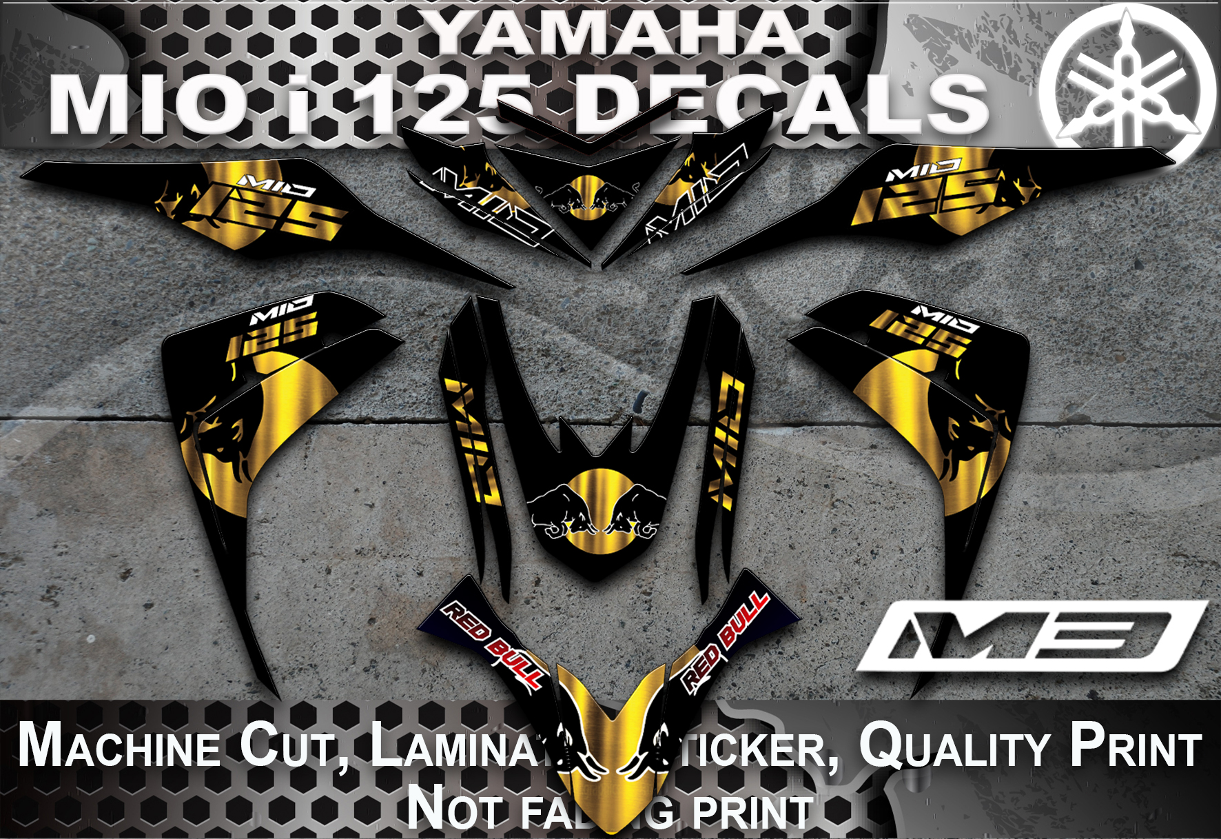 Mio i 125 decals Gold Lazada PH