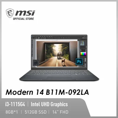 MSI Modern14 B11M-092LA (i3-1115G4/ UMA / 8GB / 512GB SSD / 14" FHD, IPS-Level 60Hz Thin Bezel)