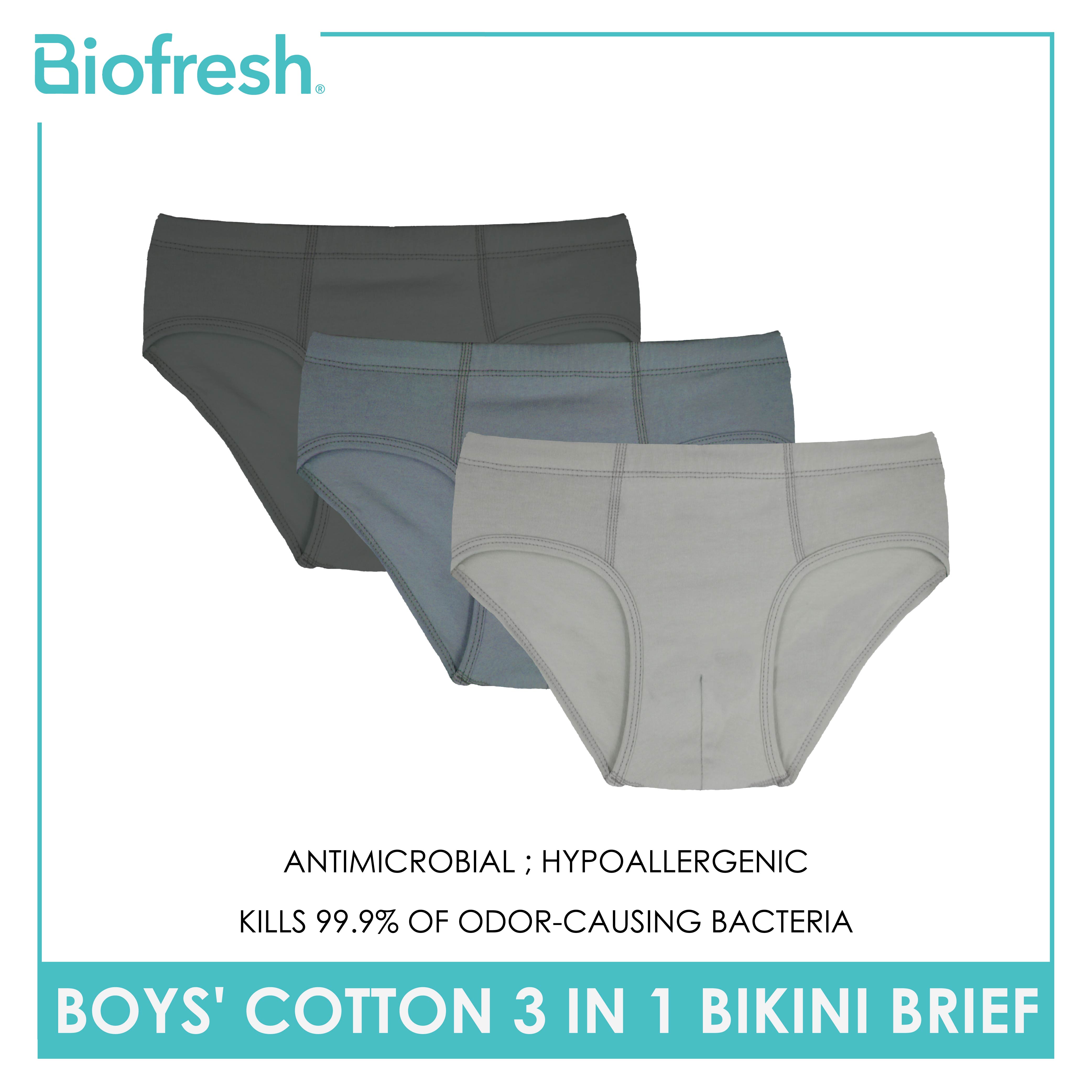 Biofresh Boys' Antimicrobial Cotton Bikini Brief 3 pieces in a pack UCBCG20