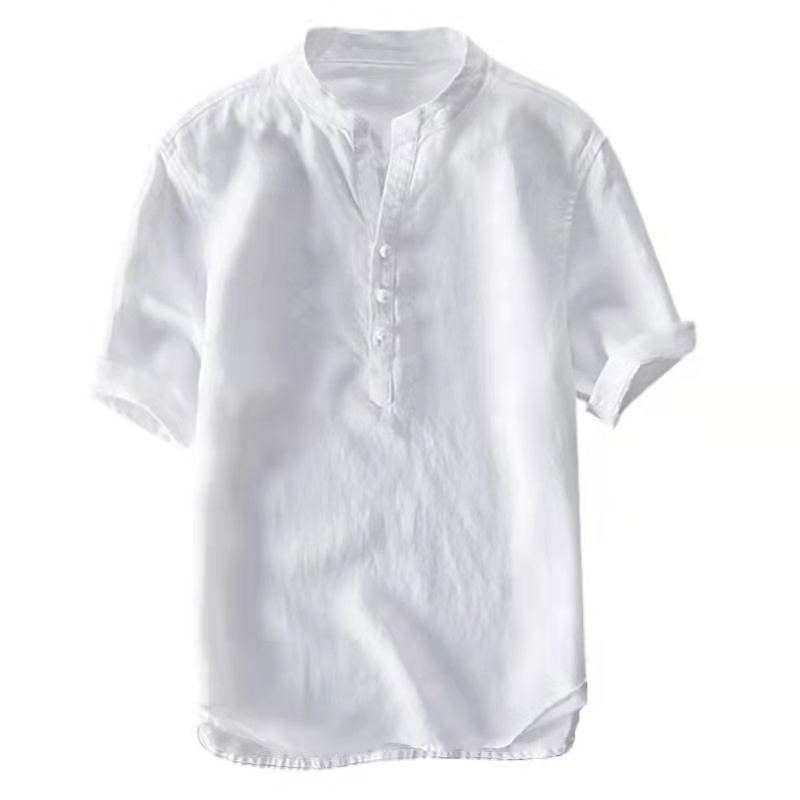 chinese collar polo white