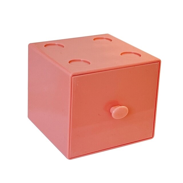 Mini Storage Cube Box Drawer Type Stackable Plastic Desktop Square Storage Organizer Space