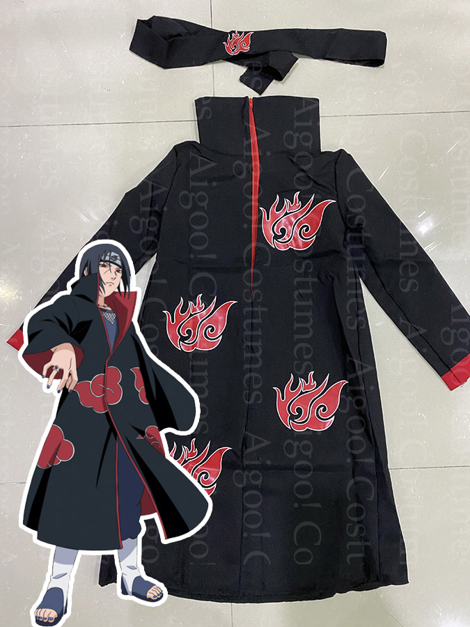 Formemory Akatsuki Itachi Cloak Anime Cosplay Costume, 8Pcs Uchiha Ita –