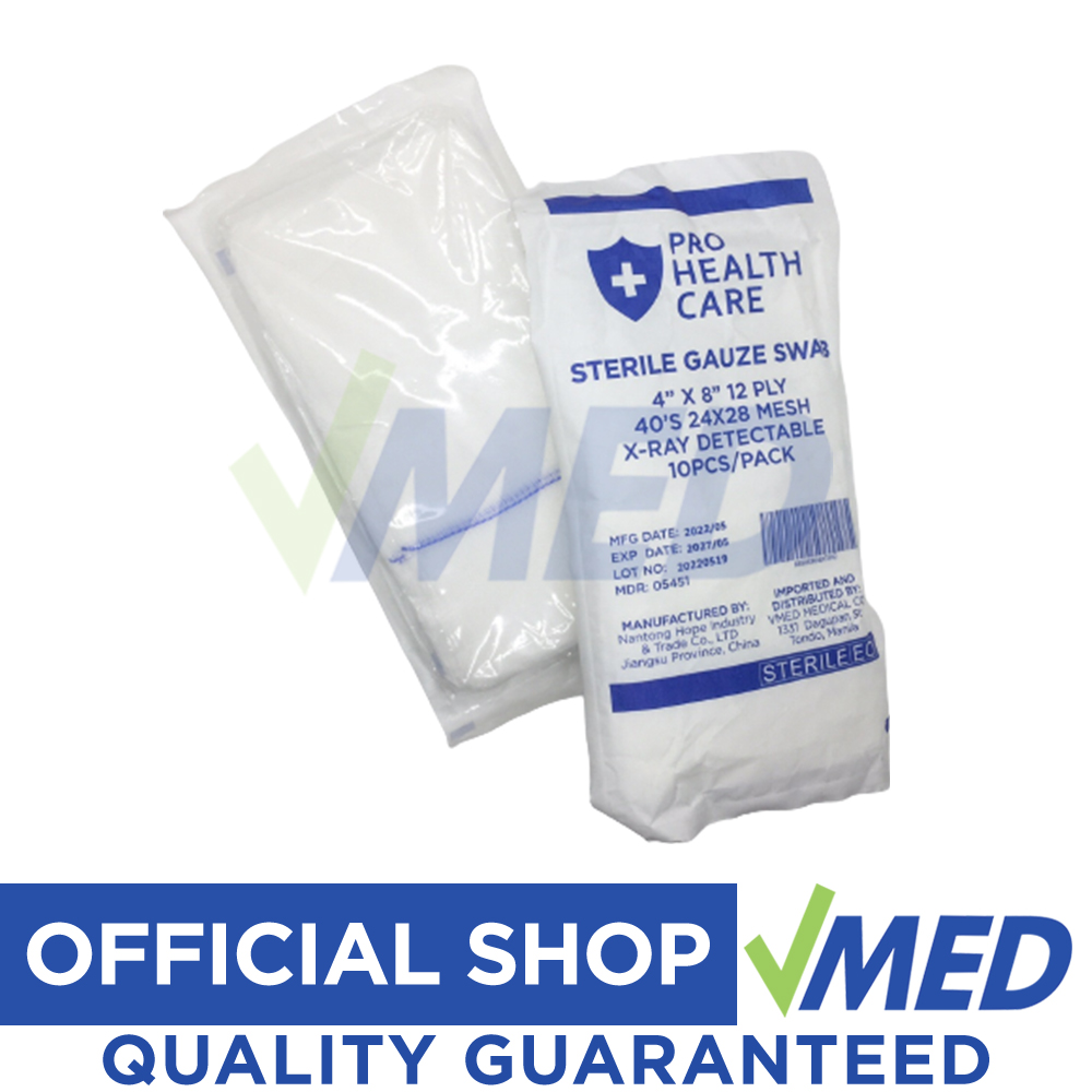 VMED Pro Health Care Absorbent Sterile Gauze Pads / Swabs 4x8 (1 Pack