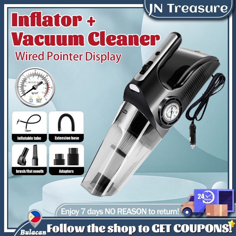Auto Car Vacuum Cleaner Air Compressor Portable 4 In 1 Inflator Tire