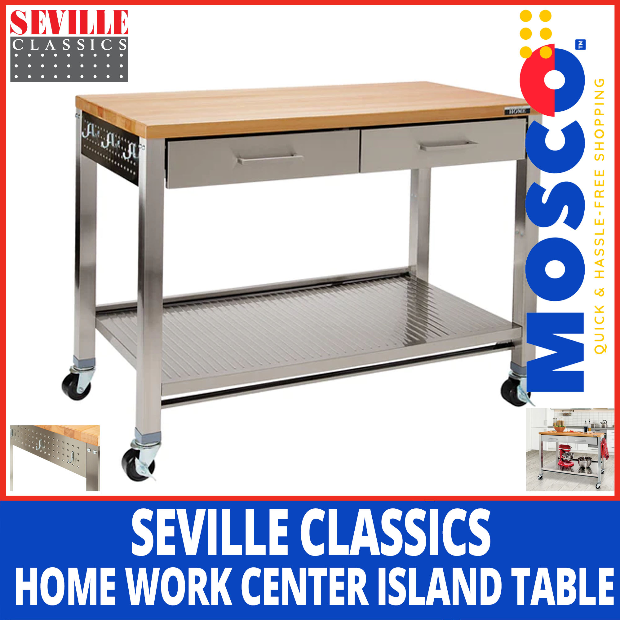Seville Classics Nsf Steel Worktable