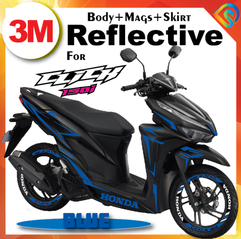 3m Original Reflective Body Skirt Mag Decals For Honda Click 150i Decal Sticker Only Lazada Ph