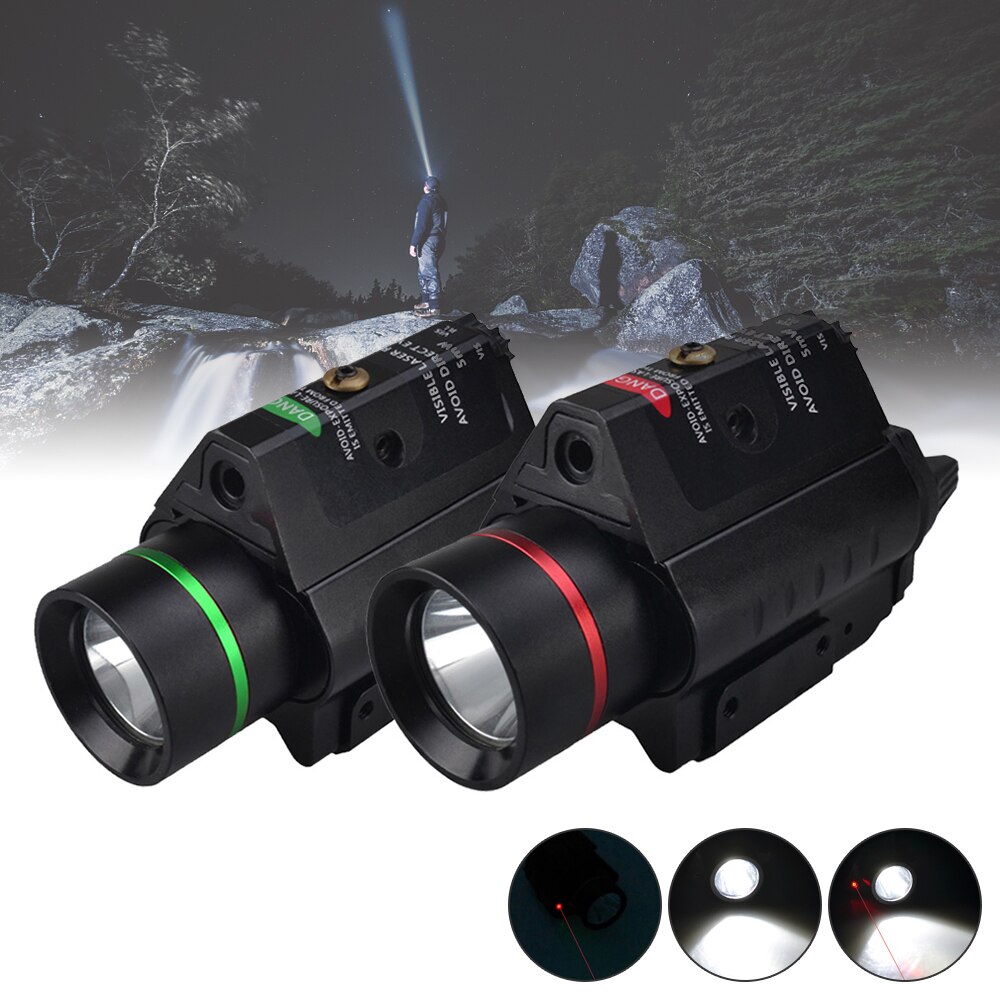 SecurityIng Gun Flashlight LED Laser Flashlight Tactical Combo Metal