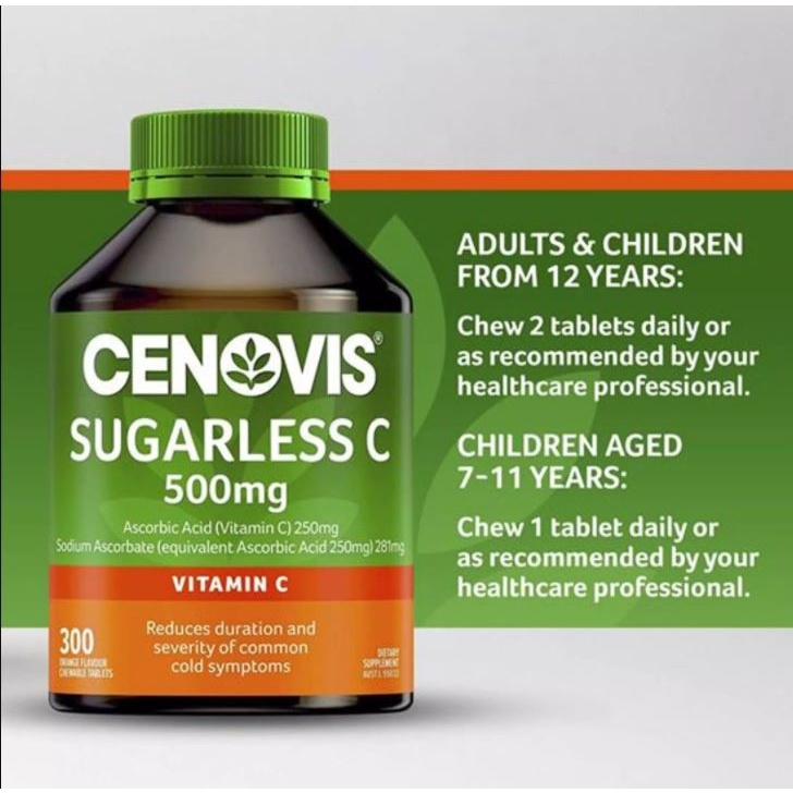 Cenovis Vitamin C 500mg Sugarless 300 Chewable Tablets Lazada PH