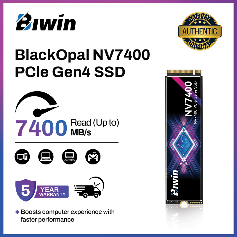 BIWIN Black Opal NV7400 1TB SSD Gen4x4 Read Speed up to 7450MB/s