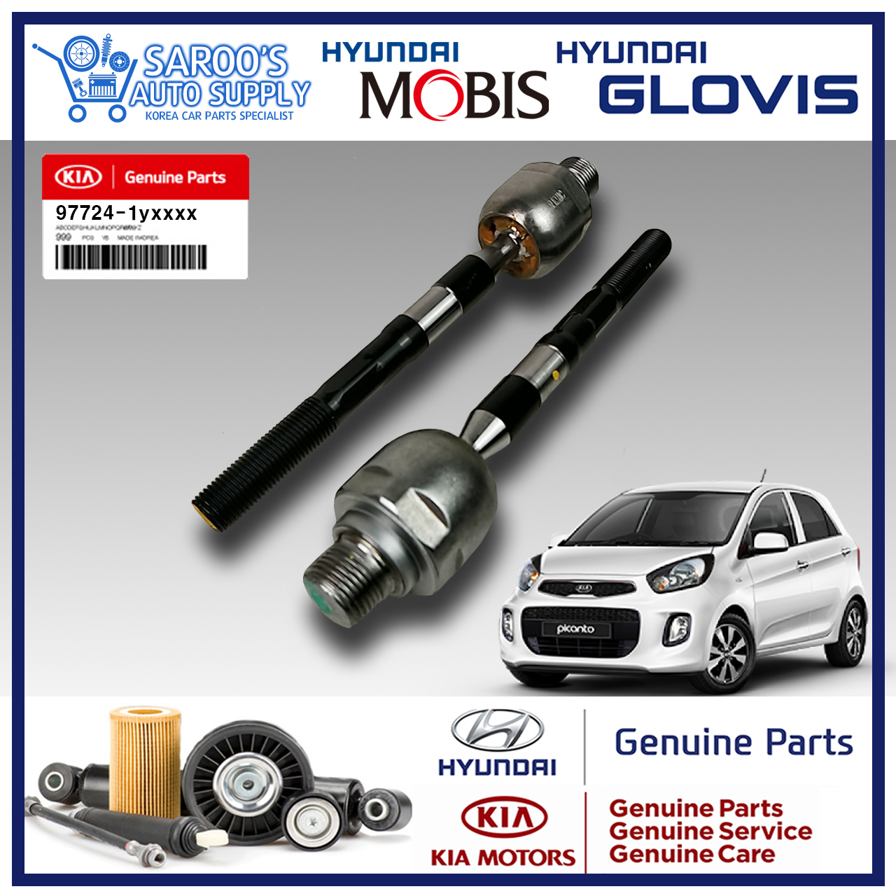 [Genuine] Inner Ball Joint Set / Rack End For Kia Picanto , 20112016