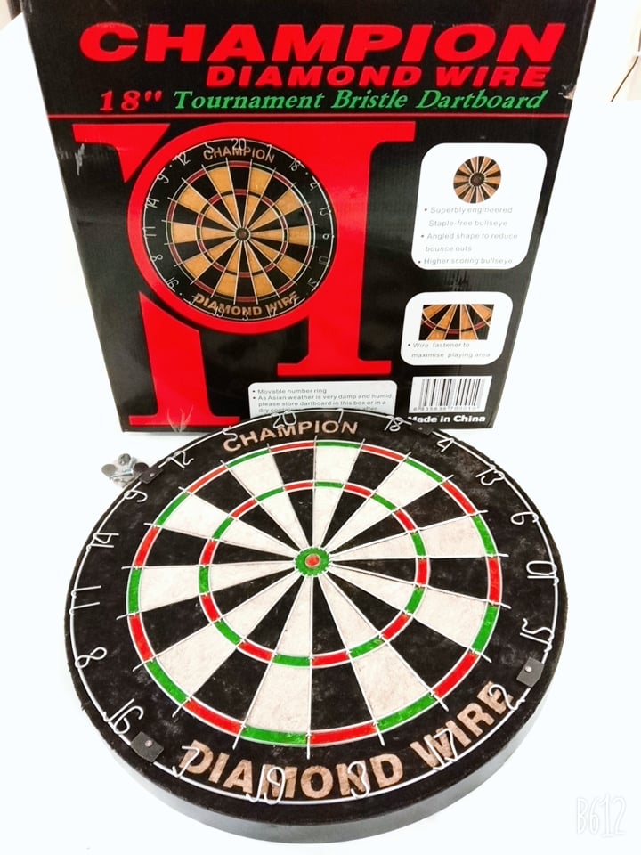 CHAMPION DART BOARD [DIAMOND WIRE] with DART PINS Lazada PH