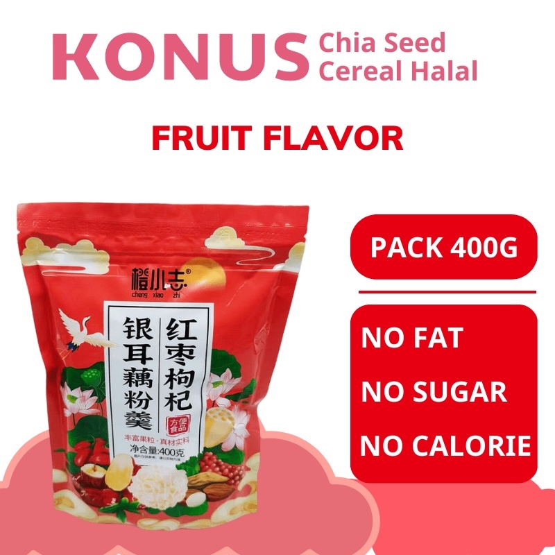 KONUS Chia Seed Cereal Japan Lotus Root Powder Halal Mix Nuts Flavor