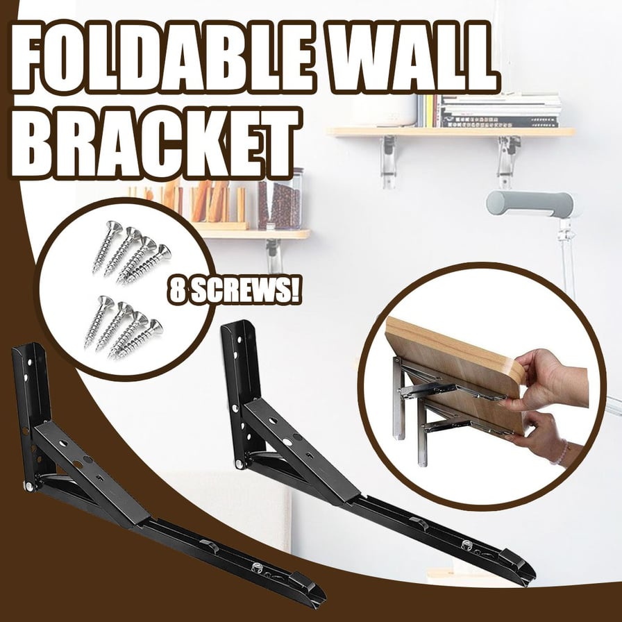 2PCS Spring Type Folding Angle Bracket Adjustable Wall Mounted Table