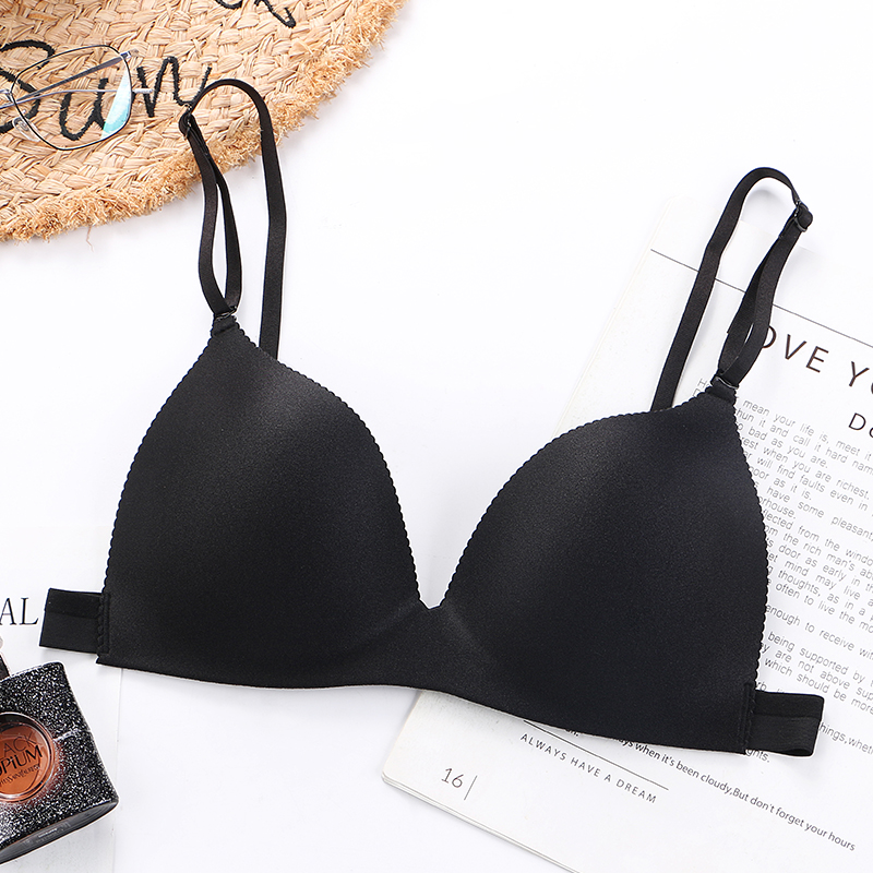 Triangle Cup Wireless Thin Strappy Bra Underwear Women's Girls Push up