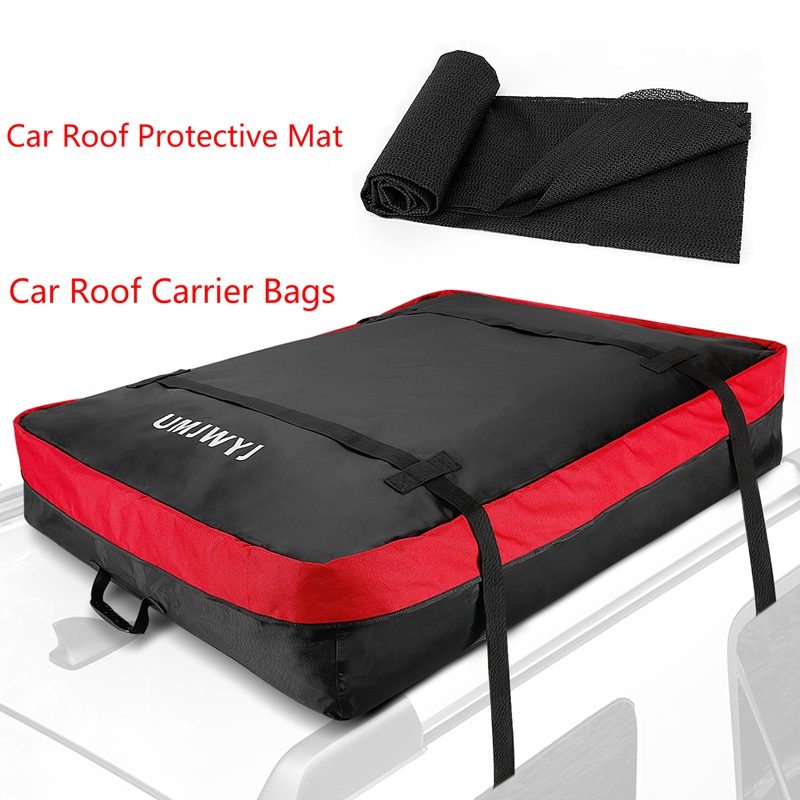 Car Roof Cargo Bag, SUV Travel Storage Luggage Bag with Anti Slip Mat, 600D PVC Fabric Waterproof Roof Top Carrier Bag
