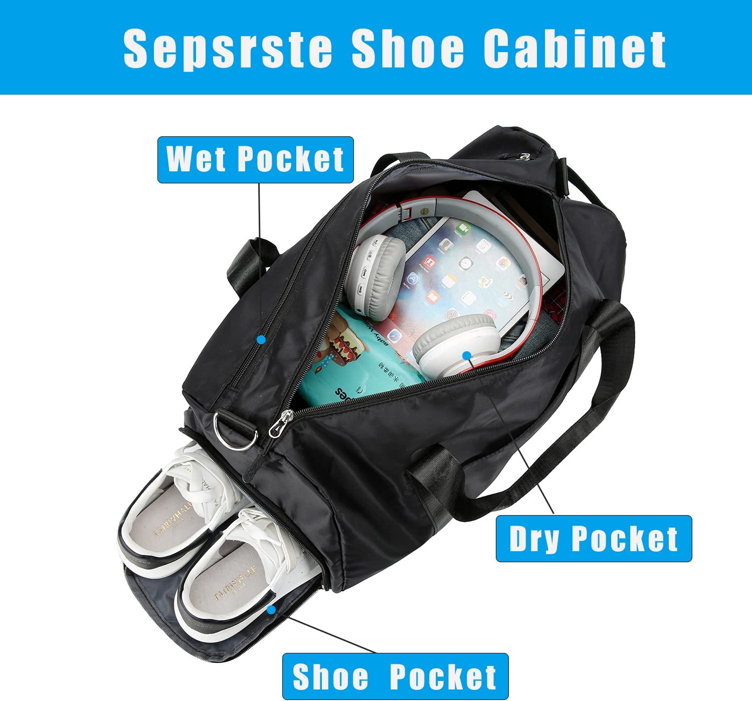 Gym bag with shoe and wet compartment online