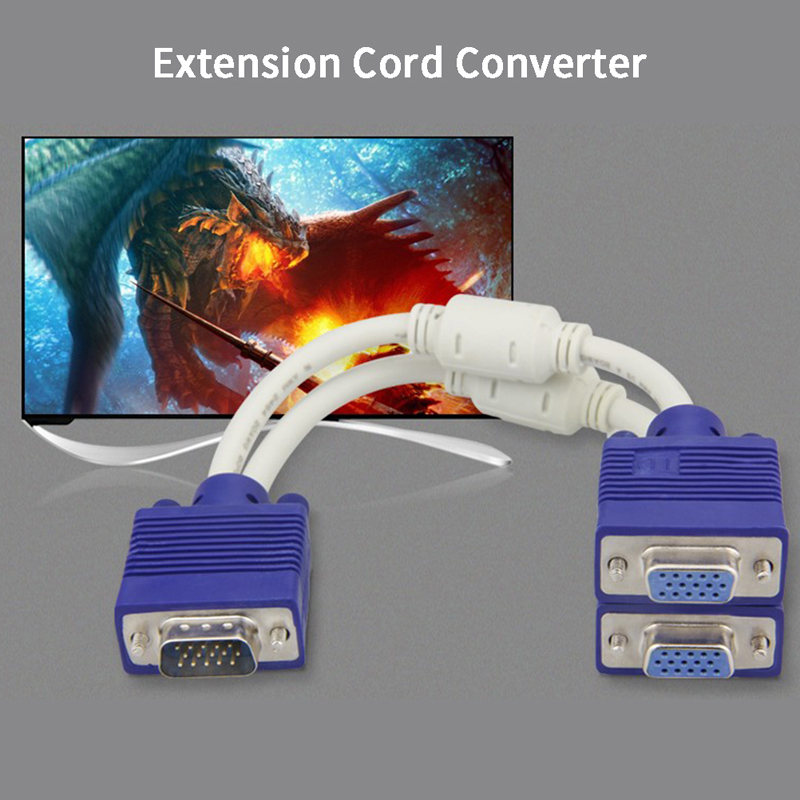 Bảng giá Elector RGB VGA SVGA Male to 2 VGA two HDB15 Female Splitter Adapter extension Cable Phong Vũ