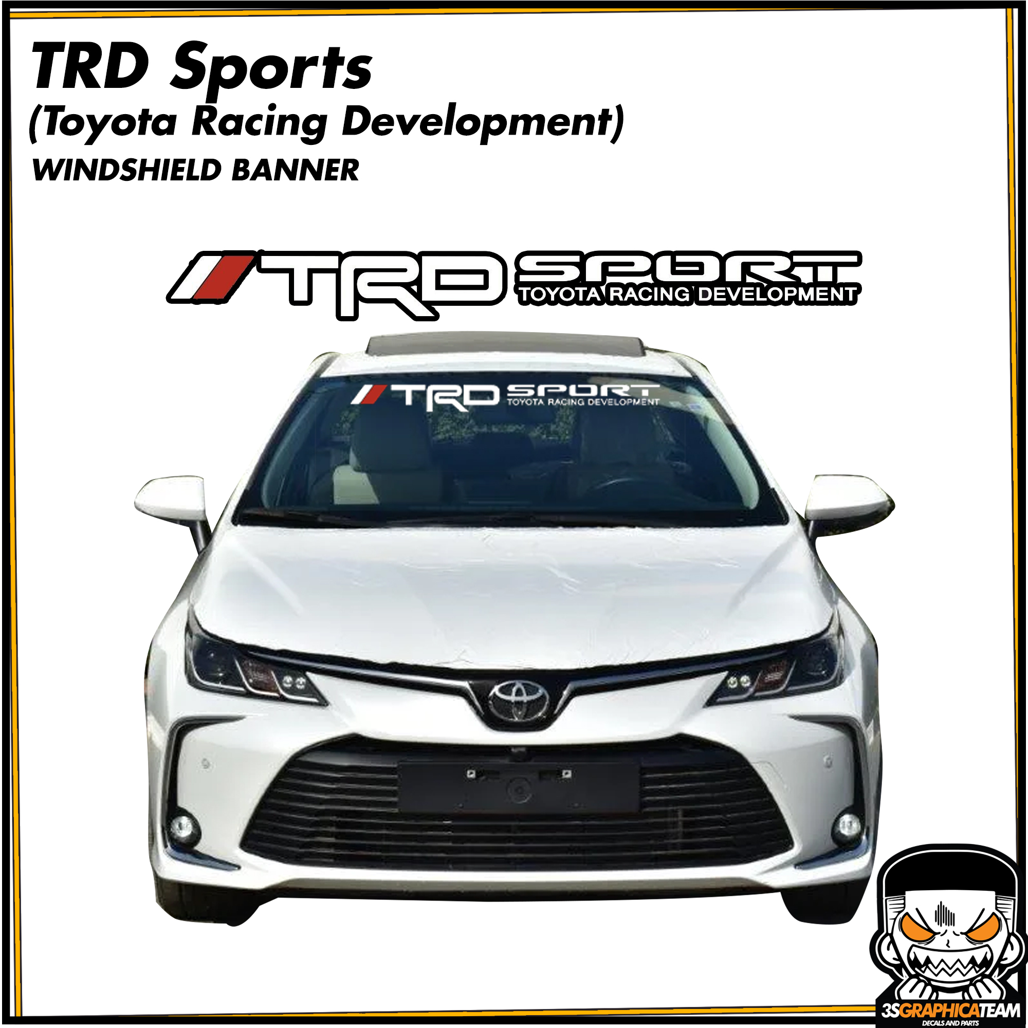 TRD Front Windshield Banner Decal 136x21cm Reflective Car Sticker for Toyota TRD Racing