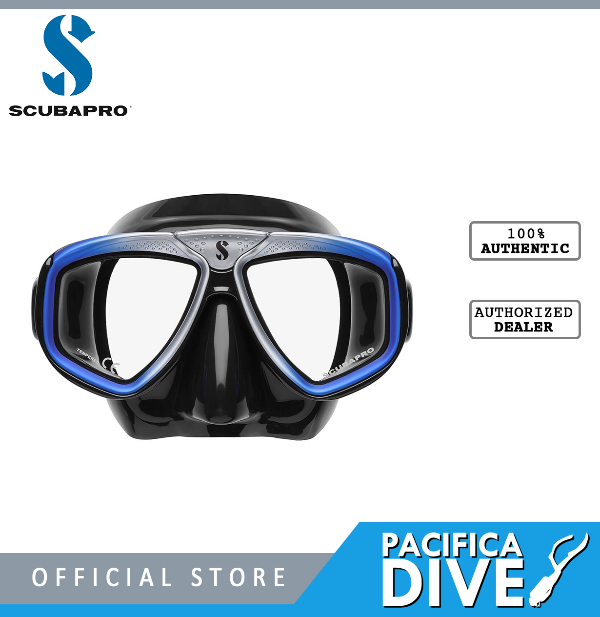 SCUBAPRO, Zoom Dive Mask, Black/Blue Lazada PH