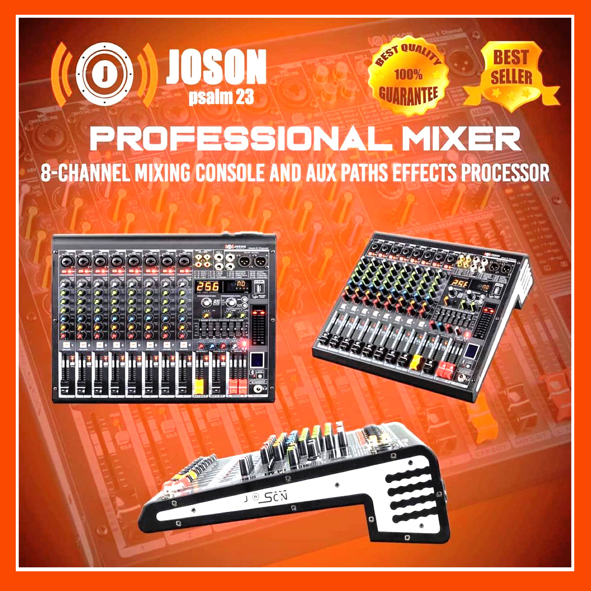 Original JOSON Spider 8Channel Mixer with USB and Bluetooth Function