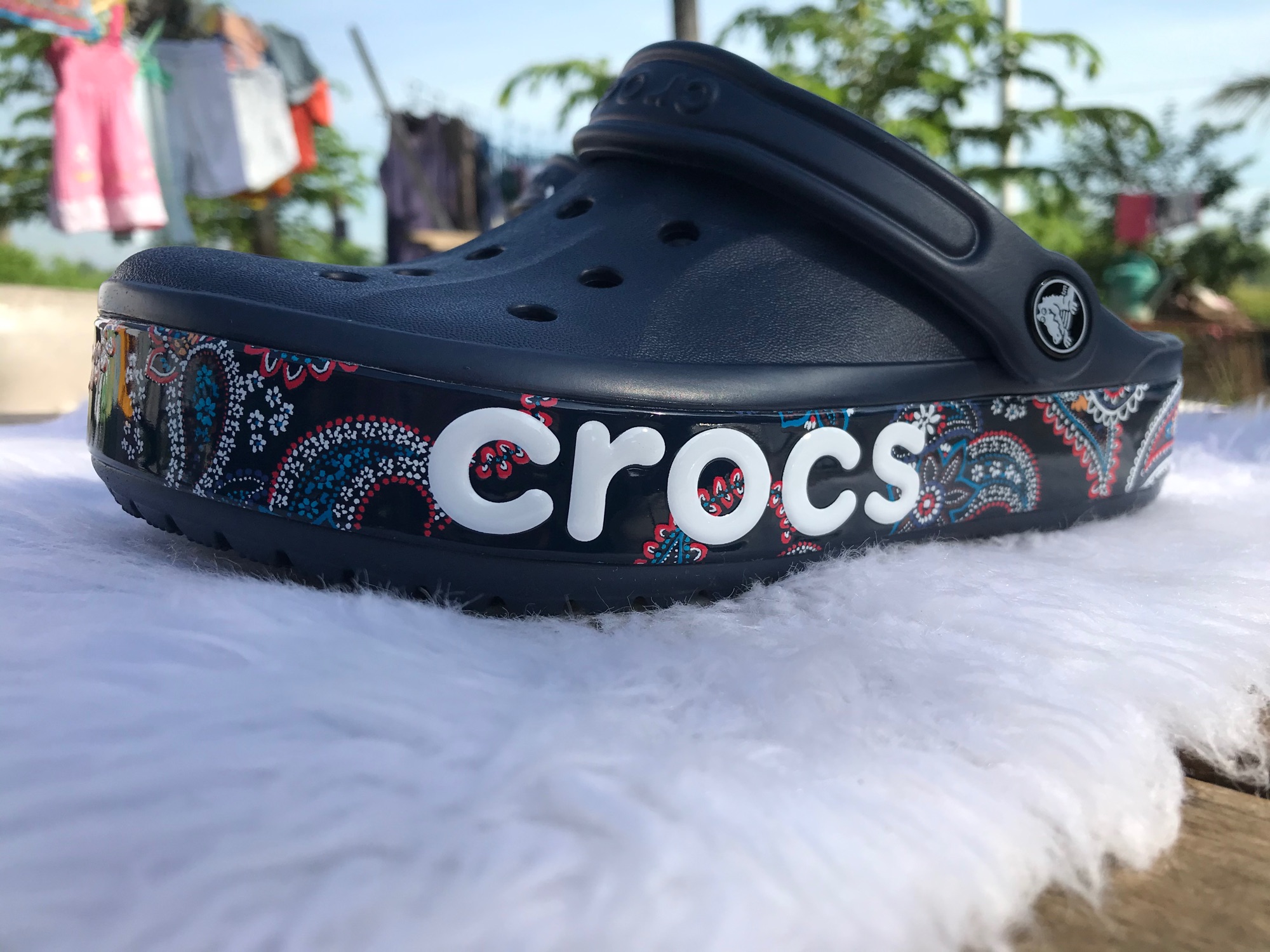 crocs bandana print