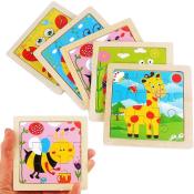 Hntob mini size Kids Wooden jigzo Jigsaw Puzzle sold by each Early Education Toys randomly given