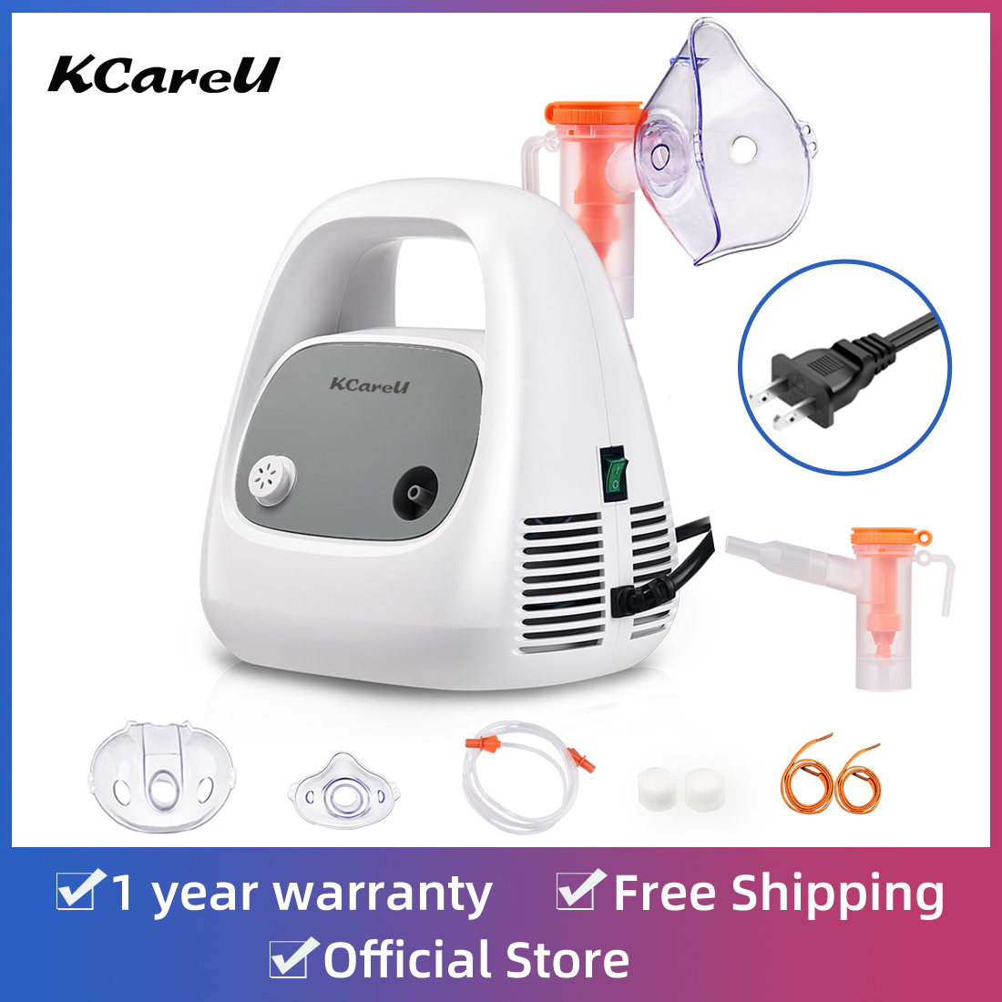 KCareU 60HZ US Plug Medical Compressor Nebulizer Machine for Kids ...