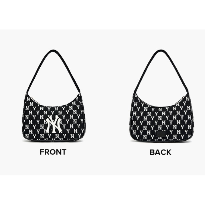 MLB KOREA Monogram Jacquard Hobobag New York Yankees - Black