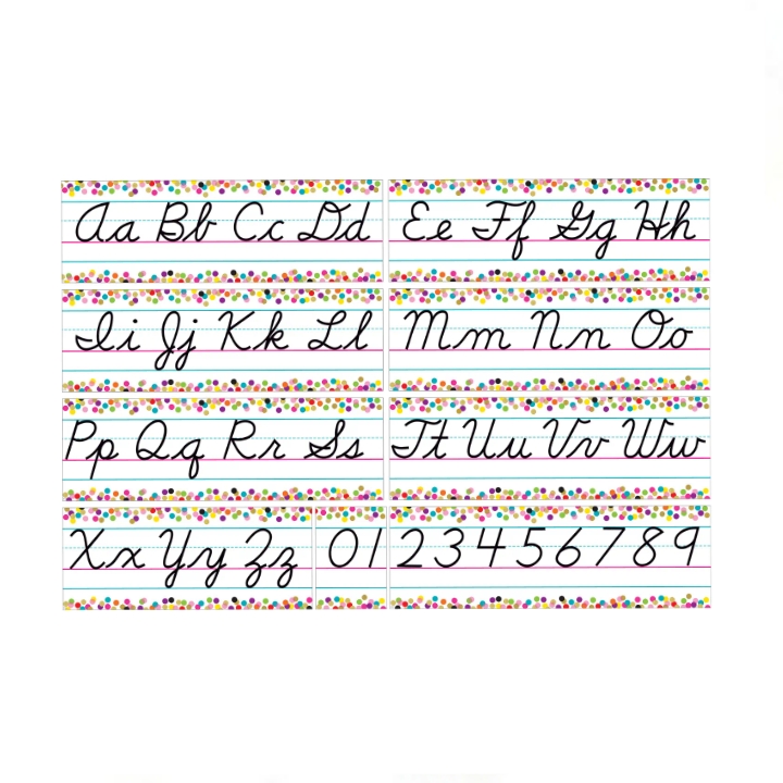 Laminated Cursive and Manuscript Alphabet Charts for Kids, Learners and