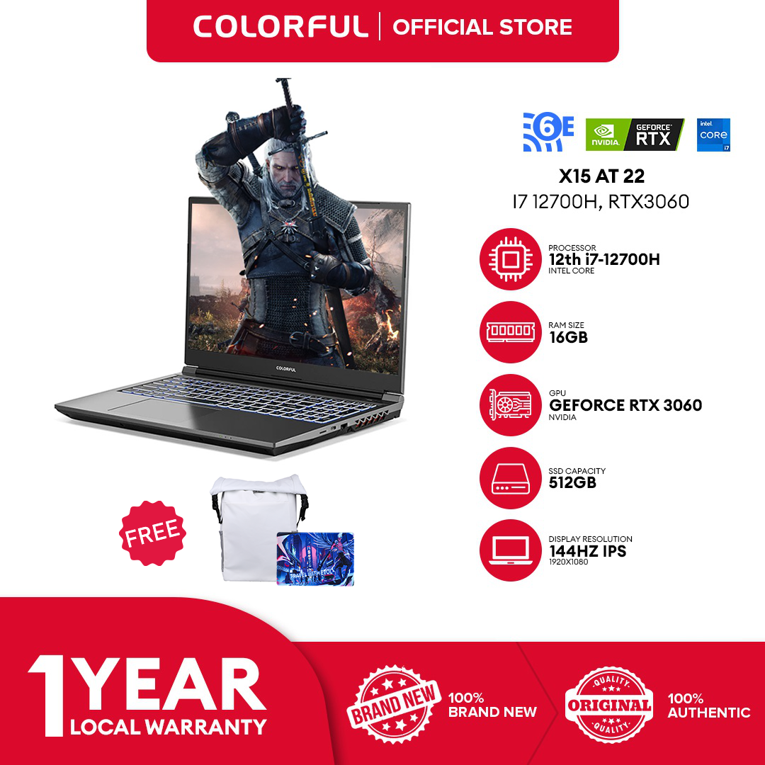 Colorful X15 & P15 Gaming Laptops (X15AT i712700H / RTX 3060 6GB