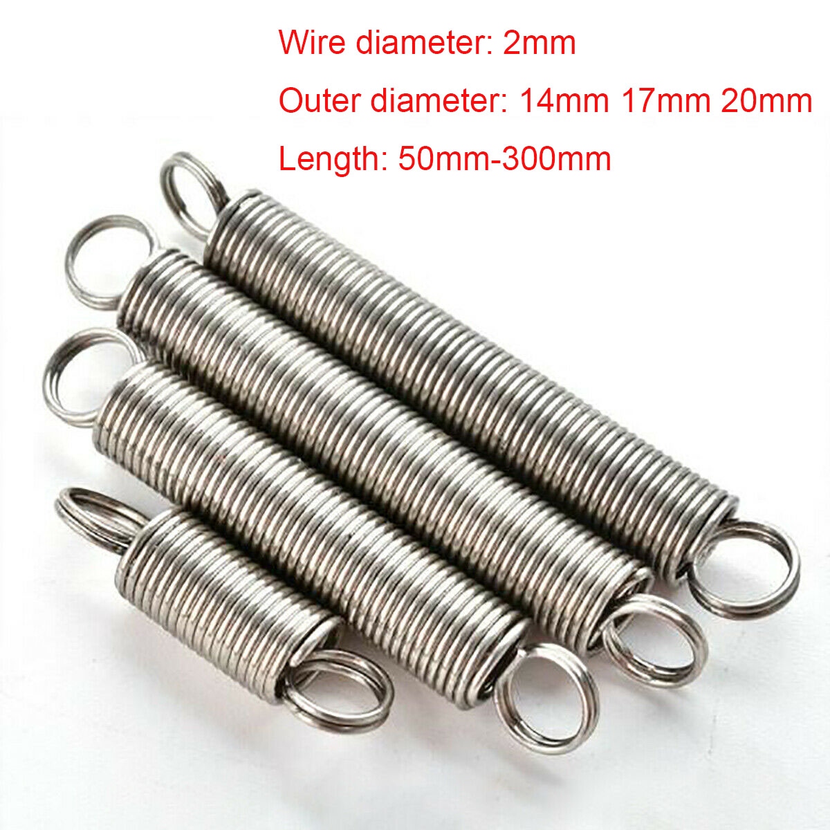 10/12/15mm Outside Dia 1.5mm Wire Dia Extension Springs 304 Stainless Steel 