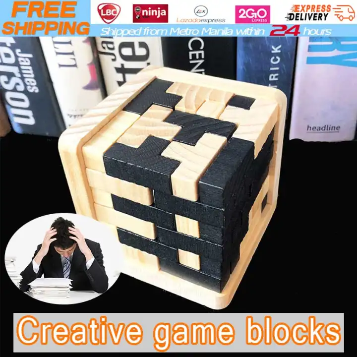 Hot Wooden Toys 3d Puzzles Chinese Luban Lock Educational Intelligence Game Children Adult Toys Luban Interlocking Lazada Ph