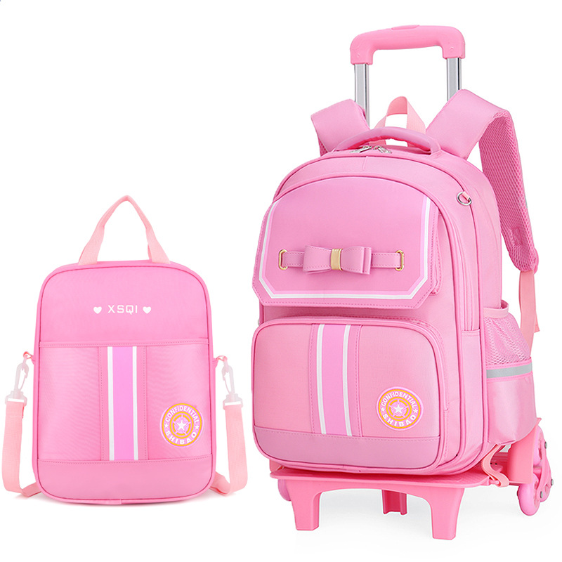 Waterproof trolley Children School Bags With 6 Wheels Stairs Kids Trolley Schoolbag Book Bags