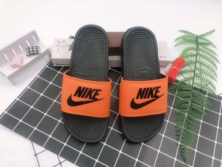 nike slippers orange