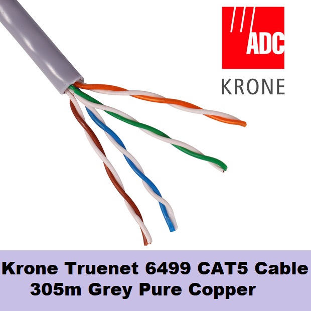 Krone Cat 5E Cable UTP Unshielded AWG24 Gray Data LAN Cable