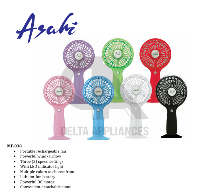 Asahi MF038 Portable Rechargeable Fan Lazada PH