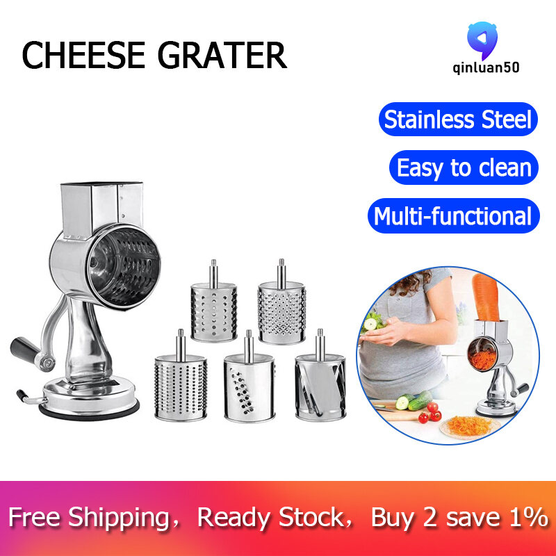 5drum Blade Rotary Grater Nut Grinder Cheese Vegetable Fruit Slicer, Free  Shipping