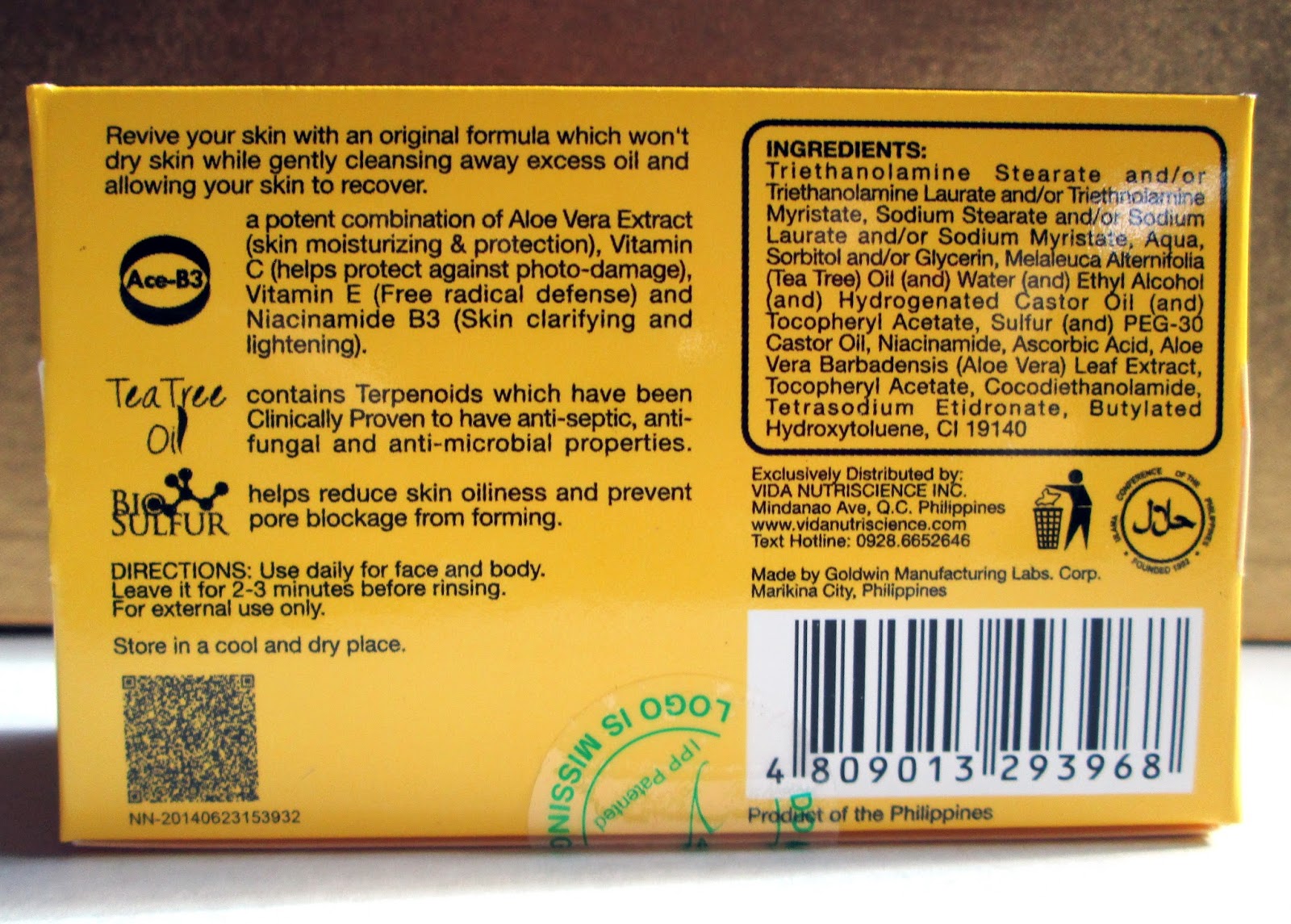 acne care soap ingredients