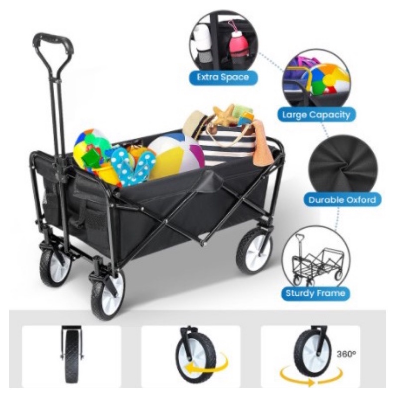 Outdoor Trolley Wagon Foldable trolleys Cart Beach Camping Trolley Tool Carts Folding Wagon