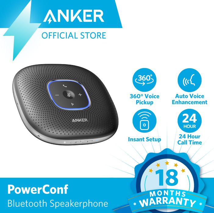 Anker Powerconf Bluetooth Speakerphone With 6 Microphones Enhanced Voice Pickup 24h Call Time Bluetooth 5 Usb C Bluetooth Conference Speaker Compatible With Leading Platforms For Home Office With 18 Months Warranty Lazada Ph