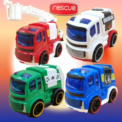 Rescue police car Ladder ambulance garbage truck toy Friction Power kids toy best gift