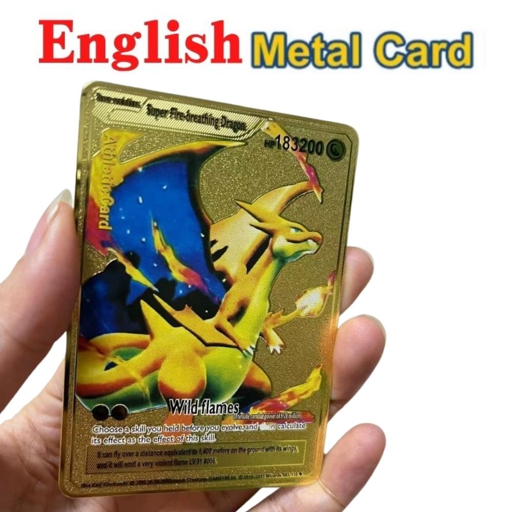 183200Point HP Raichu Pokemon Gold Metal Super Card Blastoise Eevee Sylveon  Mewtwo Pikachu Battle Collection Trading Iron Card