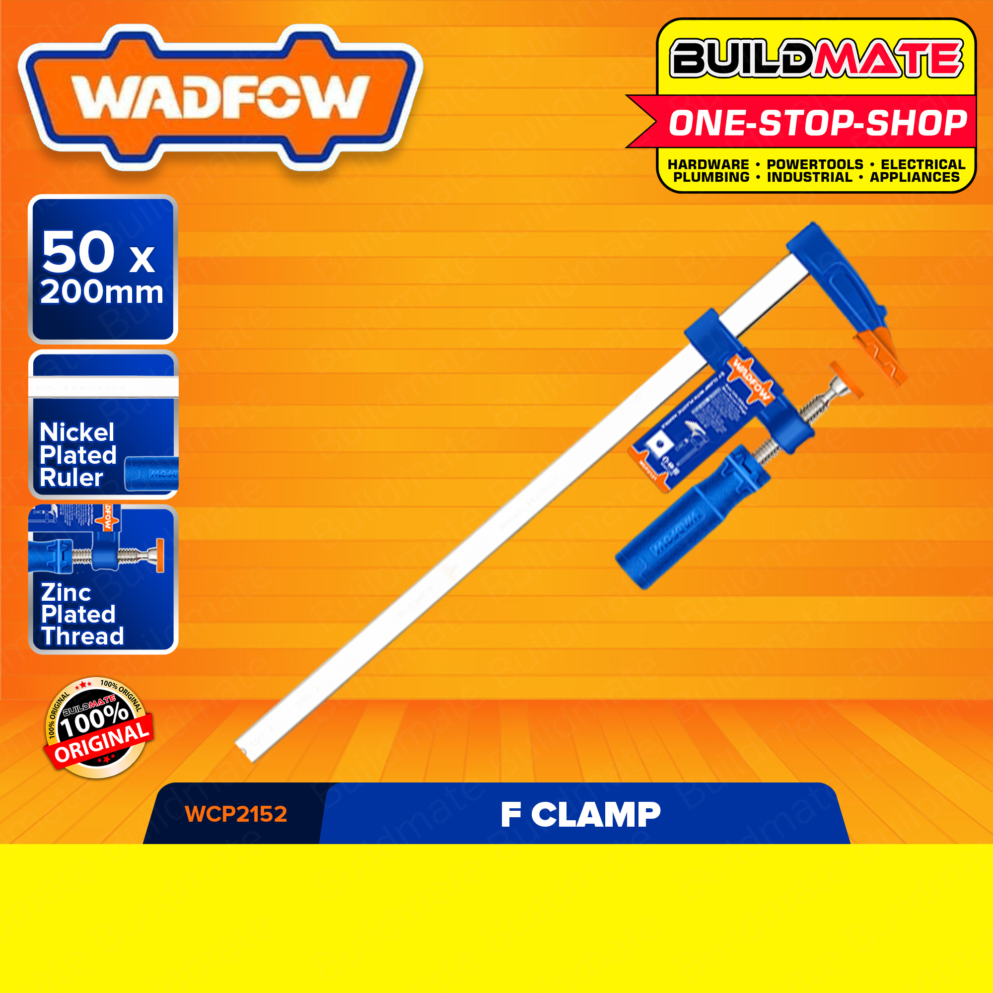 WADFOW F CLAMP 50X200MM To 120X1000MM FBar Clamp with Metal Ratcheting