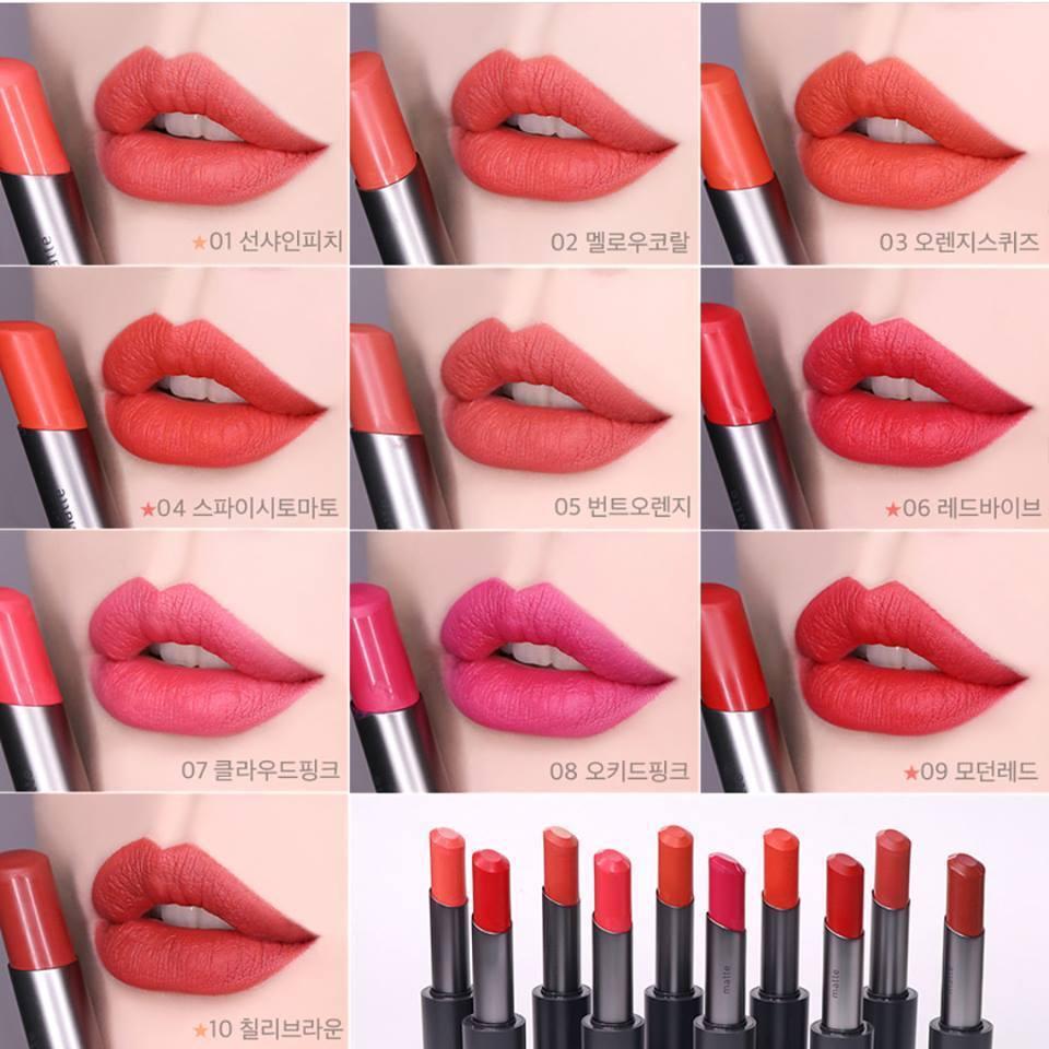 innisfree real fit matte lipstick swatches